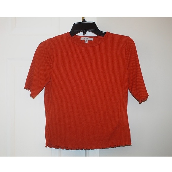 Coral Ribbed Crop Top - Picture 5 of 7